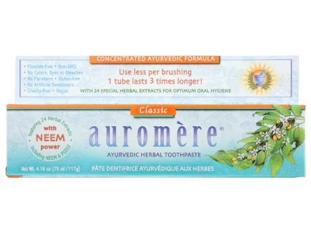 Auromere - Toothpaste Herbal Classic Licorice, 4.16 Oz - Pack of 1 For Sale