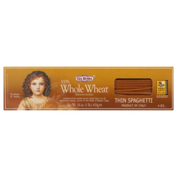 Gia Russa - Whole Wheat Thin Spaghetti 16 OZ - (Pack of 20) For Sale