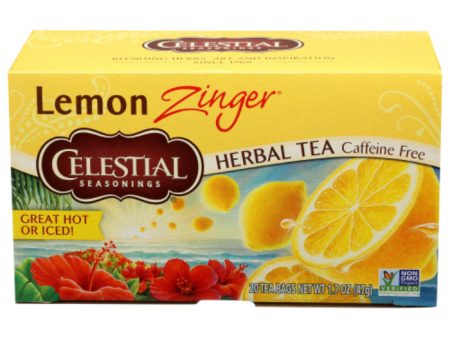 Celestial Seasonings - Herbal Tea Lemon Zinger, 20 Bags (Pack of 6) Supply