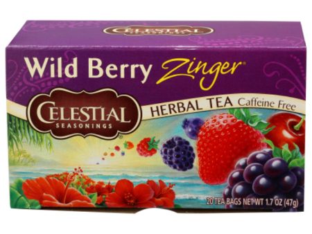 Celestial Seasonings - Herbal Tea Wild Berry Zinger, 20 Bags (Pack of 6) For Cheap