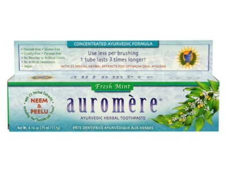 Auromere - Toothpaste Fresh Mint, 4.16 Oz - Pack of 1 Online Hot Sale