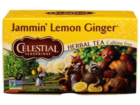 Celestial Seasonings - Herbal Tea Jammin Lemon Ginger, 20 Bags (Pack of 6) Online now