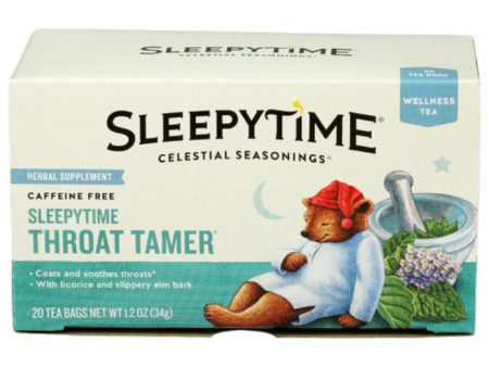 Celestial Seasonings - Herbal Tea Sleepytime Throat Tamer, 20 Bags (Pack of 6) Hot on Sale