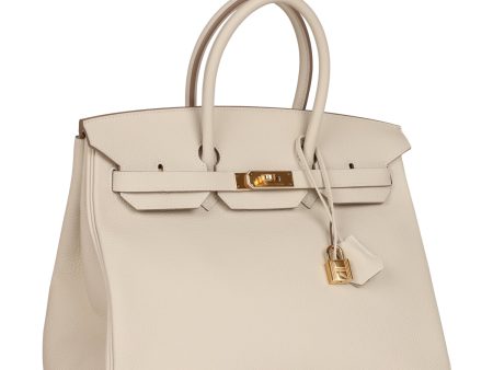 Hermes Birkin 35 Craie Togo Gold Hardware Hot on Sale