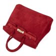 Hermes Birkin 25 Doblis Bag Rouge Vif Suede Gold Hardware Online