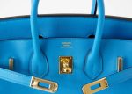 Hermes Birkin 25 Bag Blue Zanzibar Swift Gold Hardware New Sale