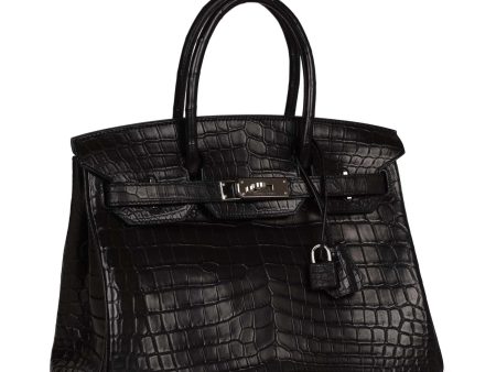 Hermes Birkin 30cm Black Matte Niloticus Crocodile Palladium Hardware For Discount