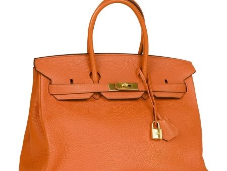 Hermes Birkin 35 Orange H Togo Gold Hardware For Discount