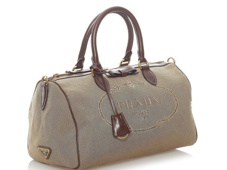 Prada Canapa Logo Canvas Boston Bag 31446 on Sale