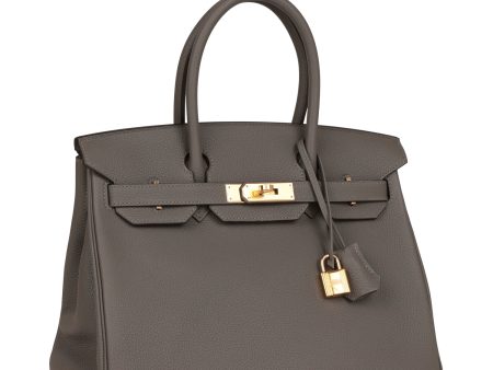 Hermes Birkin 30 Gris Meyer Togo Gold Hardware For Discount