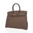 Hermes Birkin 35 Bag Etoupe Gold Hardware Togo Leather For Cheap