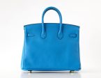 Hermes Birkin 25 Bag Blue Zanzibar Swift Gold Hardware New Sale