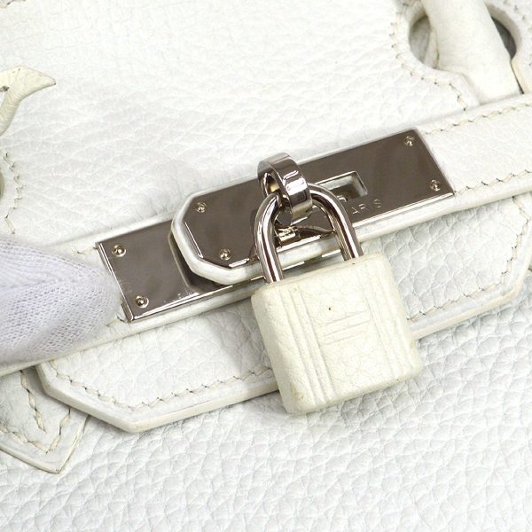 HERMES * BIRKIN 30 White Taurillon Clemence Sale