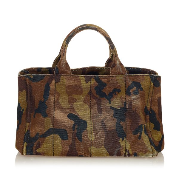 Prada Canapa Logo Camouflage Canvas Satchel 26910 Sale