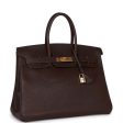 Vintage Hermes Birkin 35 Marron Fonce Fjord Gold Hardware Sale