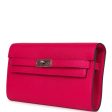 Hermes Kelly Wallet To Go Rose Mexico Chevre Palladium Hardware Fashion