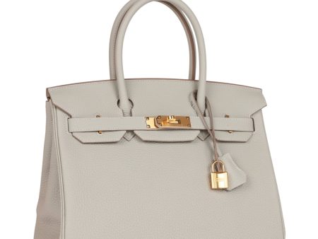 Hermes Birkin 30 Gris Perle Togo Gold Hardware For Sale