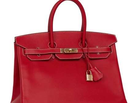 Hermes Birkin 35 Rouge Casaque Candy Epsom Permabrass Hardware Sale