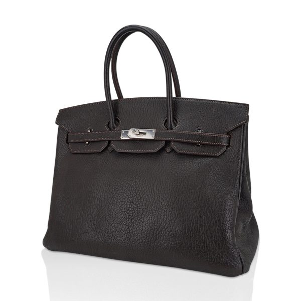 Hermes Birkin 35 Bag Cocoan Brown Chevre Leather with Palladium Hardware Online Sale