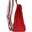 Hermes Kelly Ado II Backpack Rouge Casaque Clemence Gold Hardware For Sale