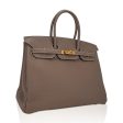 Hermes Birkin 35 Bag Etoupe Gold Hardware Togo Leather For Cheap