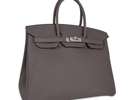 Hermes Birkin 35 Bag Etain Togo Leather with Palladium Hardware Online Sale