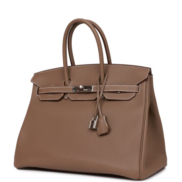 Hermes Birkin 35 Etoupe Togo Palladium Hardware For Discount