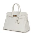 Hermes Birkin 35 White Clemence Gold Hardware Hot on Sale