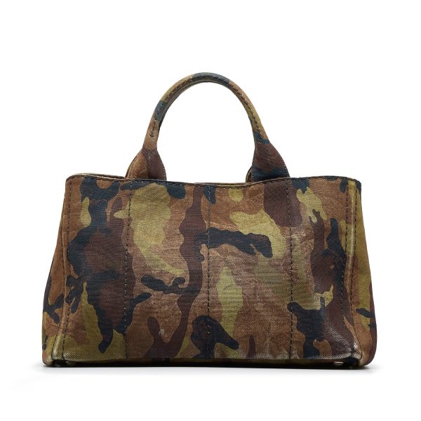 Prada Canapa Logo Camouflage Canvas Satchel GSCZz3 For Discount