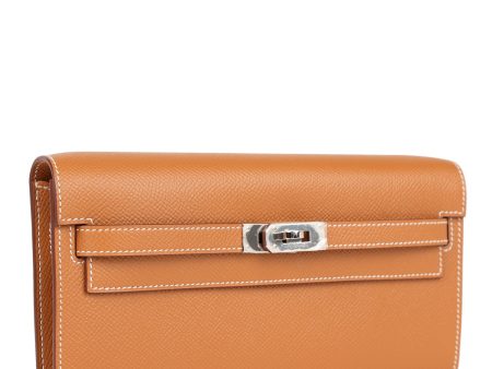 Hermes Kelly Wallet To Go Gold Epsom Palladium Hardware Sale