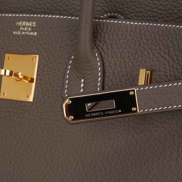 Hermes Birkin 35 Bag Etoupe Gold Hardware Togo Leather For Cheap