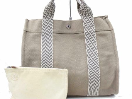 Brand Inspired Hermes Tote Bag Cannes Pm Gray Canvas (SHC1-15156) For Sale