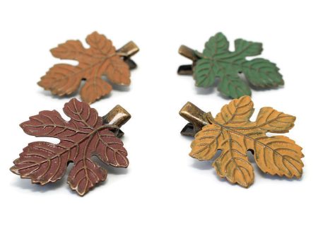 Branch Out Hair Clip - Hand Painted Fall Leaf on Alligator Clip Online now