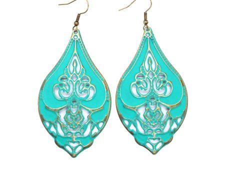 Vindicate Earrings - Hand Painted Ornate Lightweight Filigree For Sale