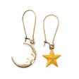 Moon and Star Charm Mismatched Charm Earrings For Discount