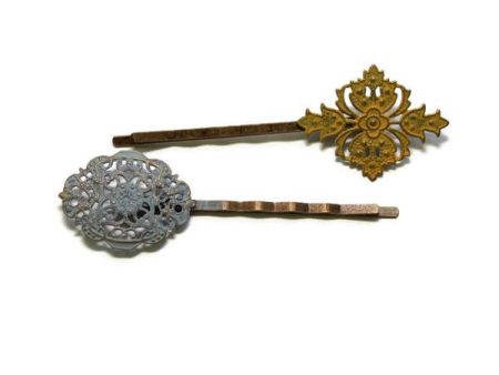 Another Time Bobby Pins (2 pack) - Ornate Metal Filigree Bobby Pins Sale