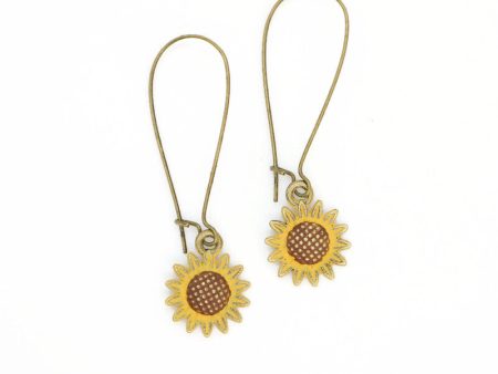 Sunflower Earrings - Hand Painted Charm Earring For Cheap