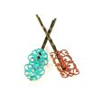 Dainty Bobby Pins (2 pack) - Hand Painted Art Deco Metal Filigree Hair Pin Online