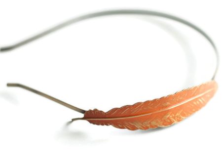 Feather Quill Headband - Hand Painted Antique Bronze Sale