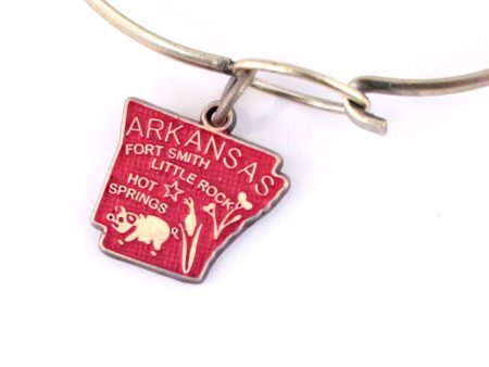 Arkansas State Charm Bracelet, Necklace, or Charm Only Discount